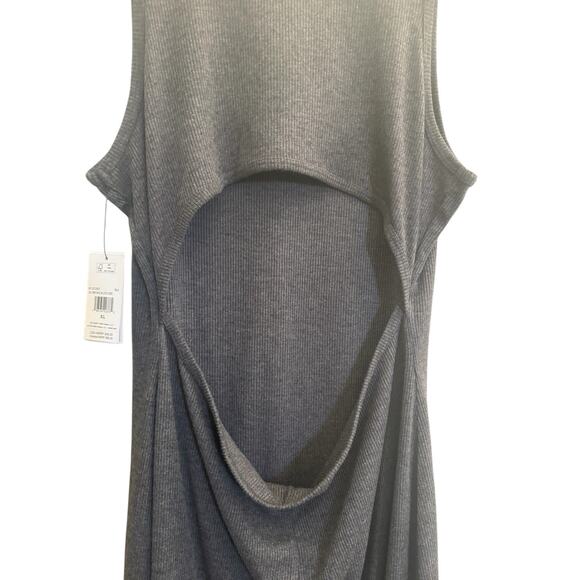 NWT VOLCOM Womens XL Gray Tank Knit Ribbed Dress Backless Bodycon Dress #5782 - Picture 3 of 15